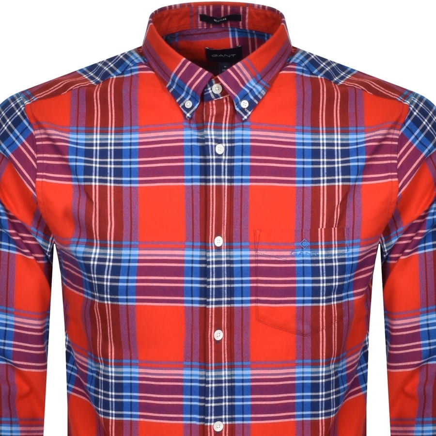 Alternative Image for ProductGant Brushed Bright Plaid Oxford Shirt Red2
